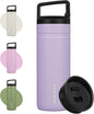 BJPKPK Insulated Water Bottle with 2 Lids,20 oz Double Wall Stainless Steel Vacuum Tumbler Travel Coffee Mug,Wide Mouth Thermal Cup,Purple