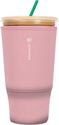 Sok It JavaSok Iced Coffee & Cold Soda Insulated Neoprene Cup Sleeve (Millennial Pink, XXLarge: 44-48oz)