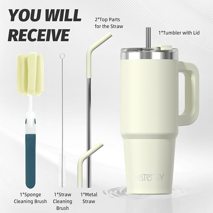 30 oz Tumbler with Handle, Tumbler with Lid and Straw, Double Wall Insulated - Image 3