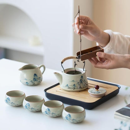 Chinese Gongfu Tea Set, 7-Piece Ceramic Set - Image 5