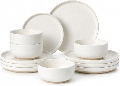 Ceramic Plates and Bowls Sets, Modern Design Dinner Plates, Stoneware Dishware by SOVEGLEE