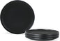 Ceramic Salad & Dessert Plates Set, 8 Inch, Modern Black | Stoneware, by Shrynxal
