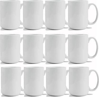 TANGLONG 12PCS Sublimation coffee Mugs 15 oz White Cups by TANGLONG