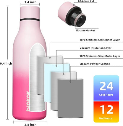 BJPKPK 18oz Insulated Water Bottle, Stainless Steel Bottle - Image 3