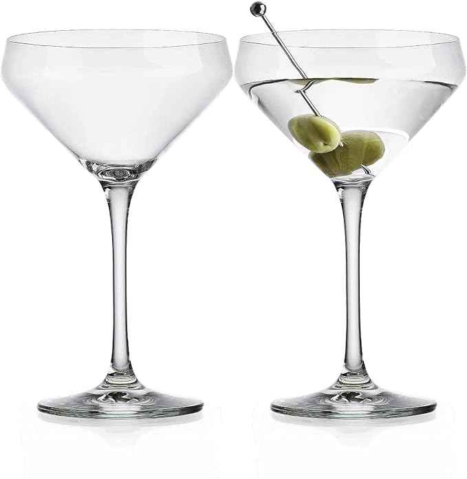 Glaver's Martini Glasses Set of 4 Cocktail Glasses, 10.5 Ounce Stemmed - Image 5