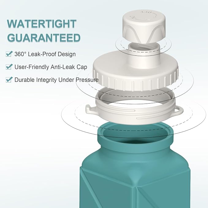 BEAUTAIL Collapsible Water Bottles 21oz/610mL, Silicone Travel Water Bottle | - Image 4