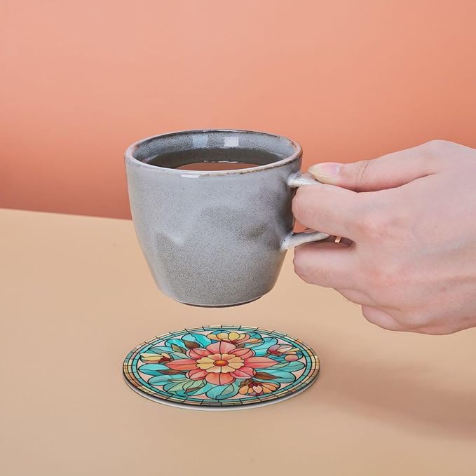 Floral Coasters For Drinks, Floral Decor Bar Drink Coasters For Coffee Table - Image 8