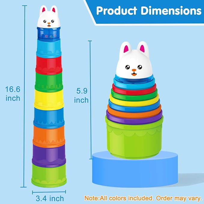WEEJOYGAM Baby Stacking Cups, Nesting Stacking Toys - Image 7