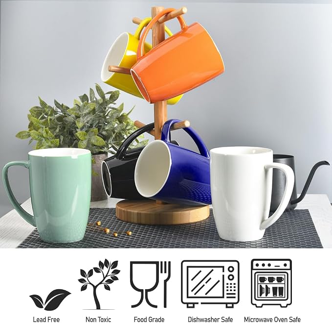 homEdge Porcelain Mug Set, 16 Ounces Cup - Image 2