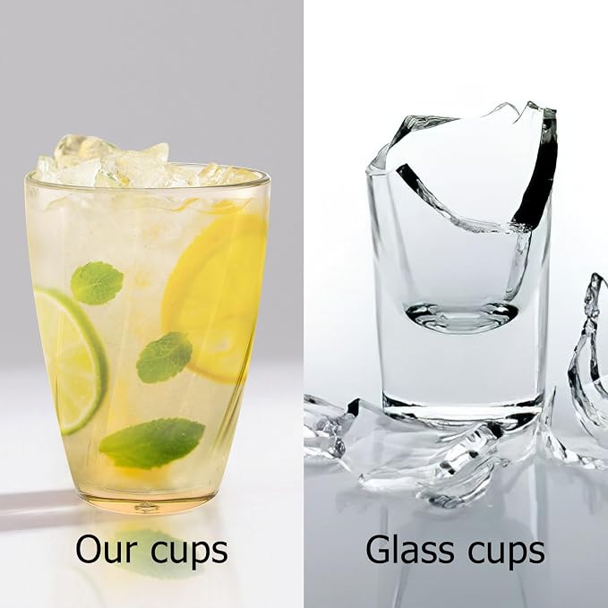 Topsky 12-ounce Plastic Water Tumblers | Set of 4 Transparent Unbreakable - Image 3