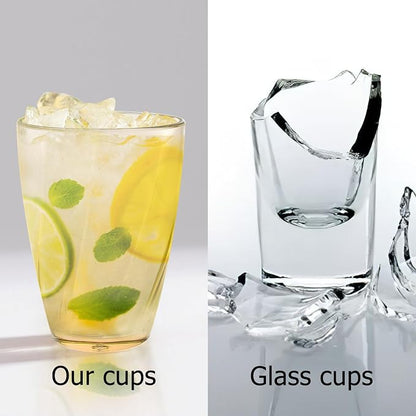 Topsky 12-ounce Plastic Water Tumblers | Set of 4 Transparent Unbreakable - Image 3