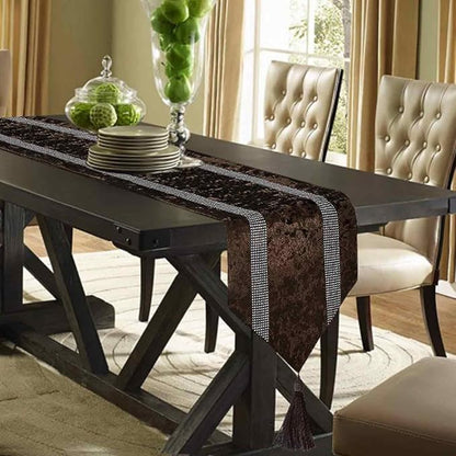Fancy Brown Table Runner, Ombre Velvet, Modern Style - Image 6