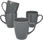 Coupe Stoneware Set of 4 Coffee Mugs, Dark Gray by 10StrawberryStreet