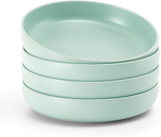 famiware Milkyway 33 oz Pasta Bowls Set of 4, Light Green | Double Reactive by Famiware