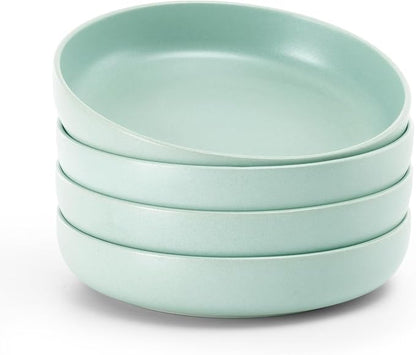 famiware Milkyway 33 oz Pasta Bowls Set of 4, Light Green | Double Reactive by Famiware