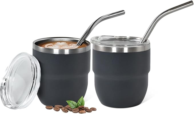 CHLJAR Espresso Cups, 4oz Insulated Espresso Cup Set of 2, Espresso Shot Cups by Unknown