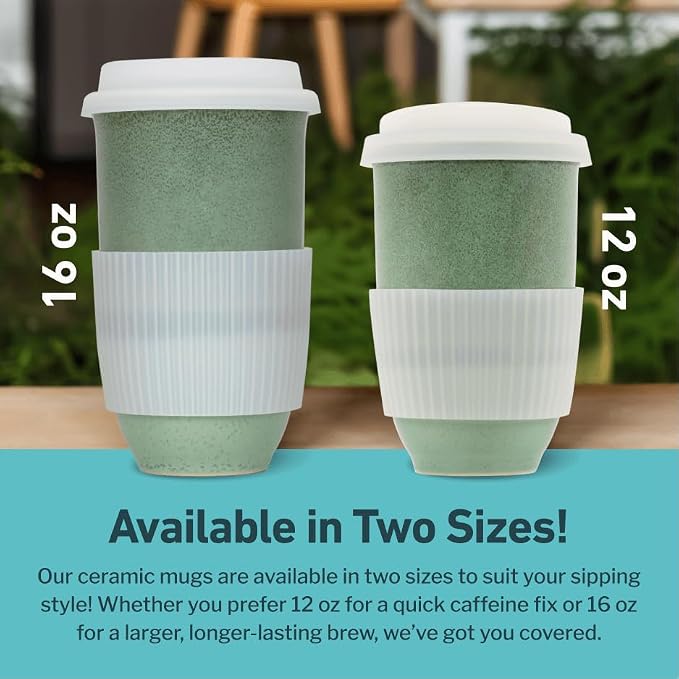 NOVA CERAMICS Coffee Travel Mug – Reusable Coffee – Microwave & Dishwasher Safe - Image 5