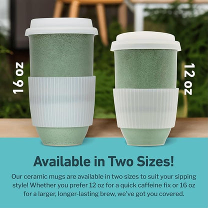 NOVA CERAMICS Coffee Travel Mug – Reusable Coffee – Microwave & Dishwasher Safe - Image 5