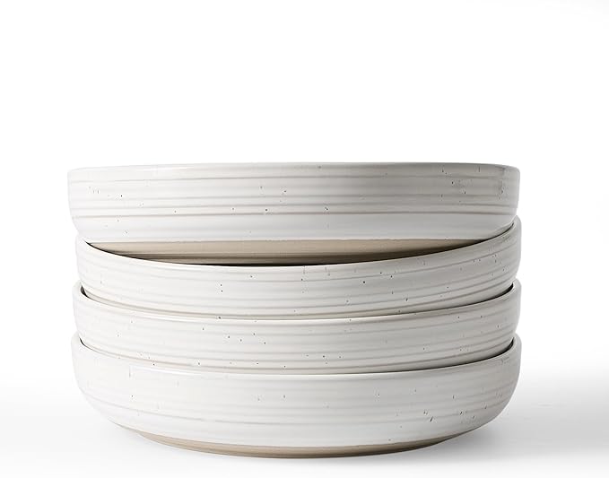 famiware Milkyway 33 oz Pasta Bowls Set of 4, Scratch-Resistant Stoneware Salad by Famiware