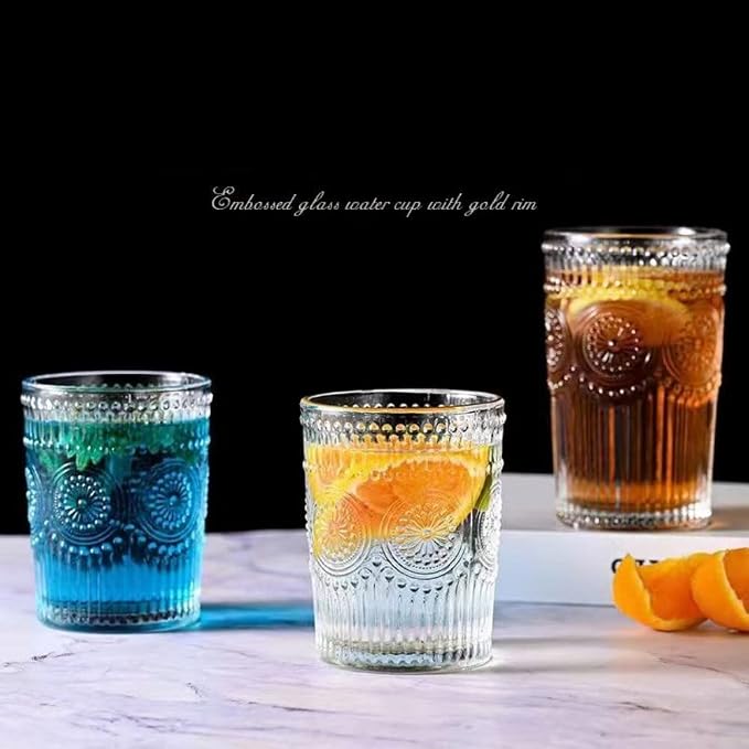 Amzcku Vintage Drinking Glass Set of 4, 10 oz - Image 5