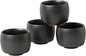 Rural Style Small Ceramic Espresso Cups Set of 4 Coffee Mugs 5oz Black | Tea by NCQIXIAO