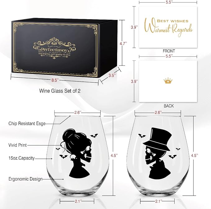 Perfectinsoy Skull Wine Glass 2 Piece - Image 2
