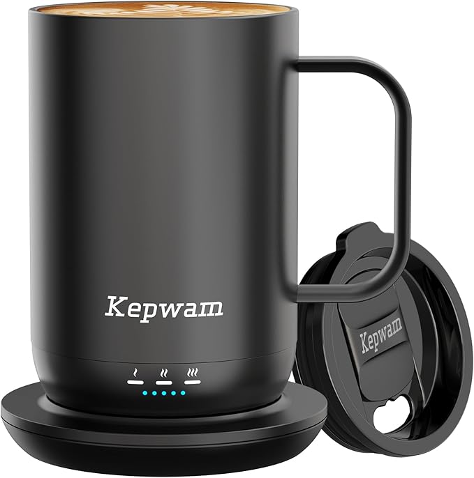 Kepwam Self-Heating Coffee Mug T1, 16oz Rechargeable Heated Coffee Mug by Kepwam