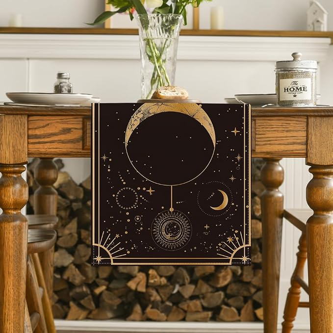 Artoid Mode Astrology Moon Magic Art Table Runner, Seasonal Mystical Gothic - Image 2