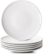 White Salad Plates Set of 6, 8.5 Inch Ceramic Plates – White Porcelain Appetizer & Dessert Plates for Kitchen, Salad, Snack & Everyday Use, Microwave & Dishwasher Safe