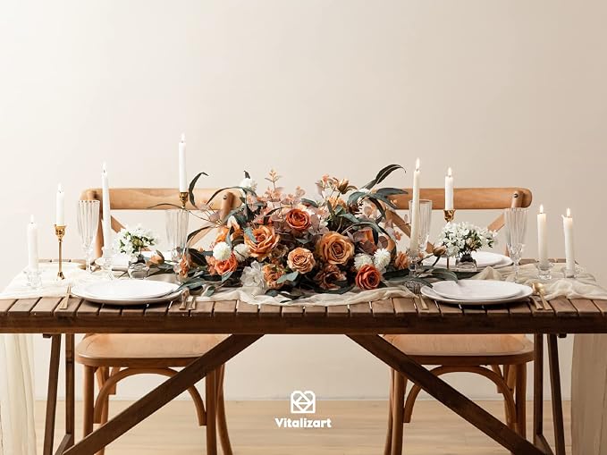 Vitalizart Cheesecloth Table Runner Ivory White 10ft Gauze Boho Rustic | 120 - Image 4