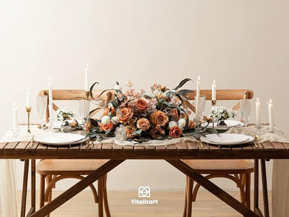 Vitalizart Cheesecloth Table Runner Ivory White 10ft Gauze Boho Rustic | 120 - Image 4