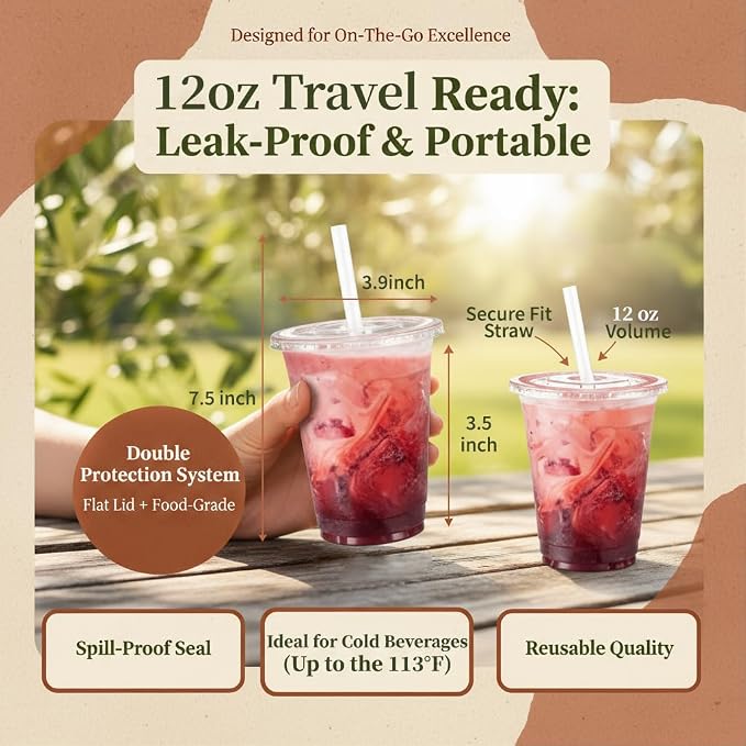 110 Pack 12 oz Disposable Clear Plastic Cups - Image 4