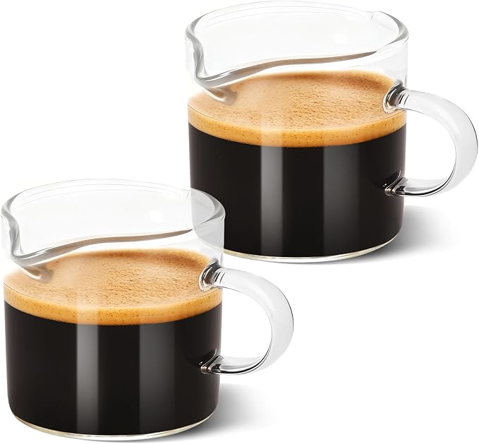 Adorever Espresso Cups Set of 2, 4 oz Double Spouts Espresso Shot Cups by Adorever