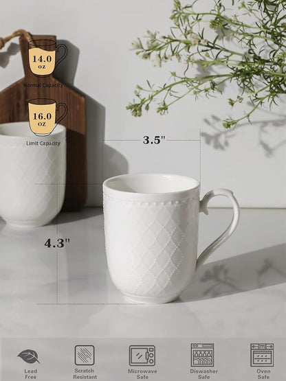 Kanwone Coffee Mugs 16oz, Ceramic Mugs Set, Porcelain Cups - Image 2