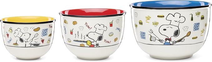 Lenox 897579 Chef Snoopy 3-Piece Bowl Set by Lenox