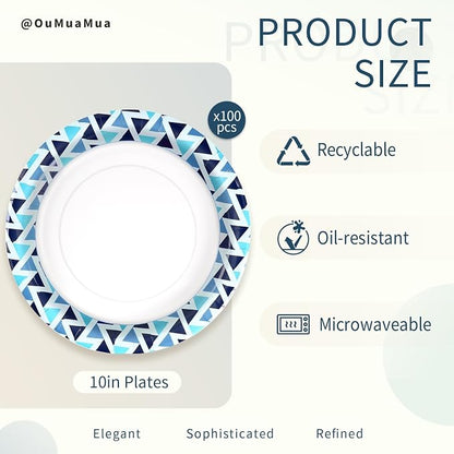 10 Inch Paper Plates, Microwave Safe | Soak Proof & Cut Resistant Bulk Plates - Image 4