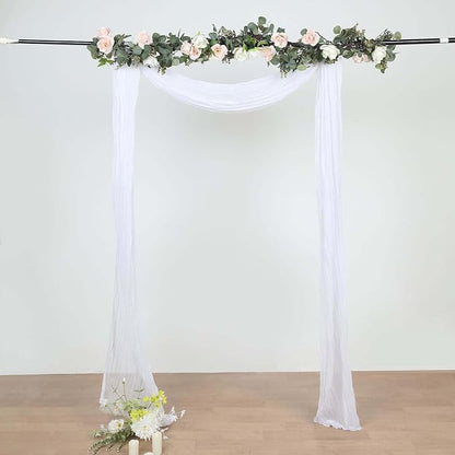 Efavormart 20ft White Cotton Gauze Wedding Arch Drapery - Image 8