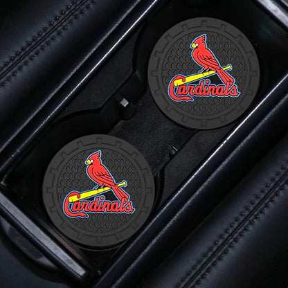Silicone Cardinals Car Cup Holder Coasters,Baseball Fans Car Coasters for St. Louis Cardinals Fans, Non-Slip Universal Fit Cup Holder Insert