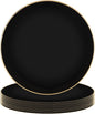 PARTY BARGAINS 13-Inch Charger Plates - 8 Pack, Organic Collection Black Gold Rim, Heavy-Duty Disposable Chargers for Elegant Dining - Ideal for Weddings and Formal Events