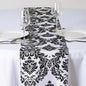 Efavormart 5PCS of Black Damask Flocking Premium Table Top Runner by efavormart