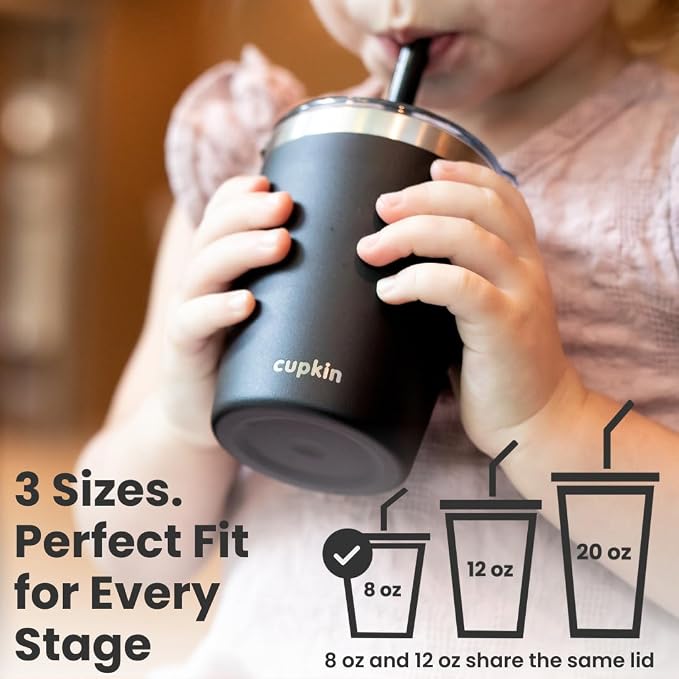CUPKIN Sippy Cup for 1 Year Old, The Original Stackable 8 oz Stainless Steel - Image 6