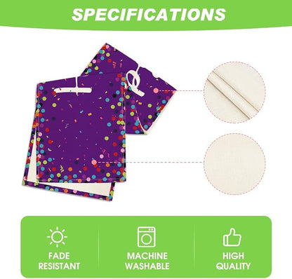 Artoid Mode Polka Dot Purple Happy Birthday Table Runner, Seasonal Kitchen - Image 5