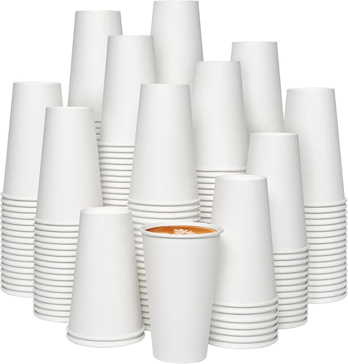 JOLLY CHEF 1000 Pack Disposable Paper Coffee Cups 16 oz | Hot Beverage Paper by JOLLYCHEF