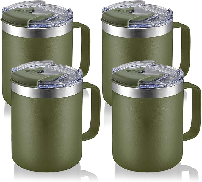 12oz Stainless Steel Insulated Coffee Mug by ALOUFEA