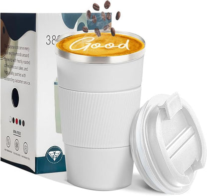 Insulated Travel Coffee Mug, Stainless Steel Coffee Cup by YINBAOGE