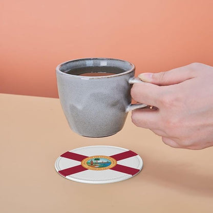 6 Pack Florida State Flag Leather Coaster - Image 7