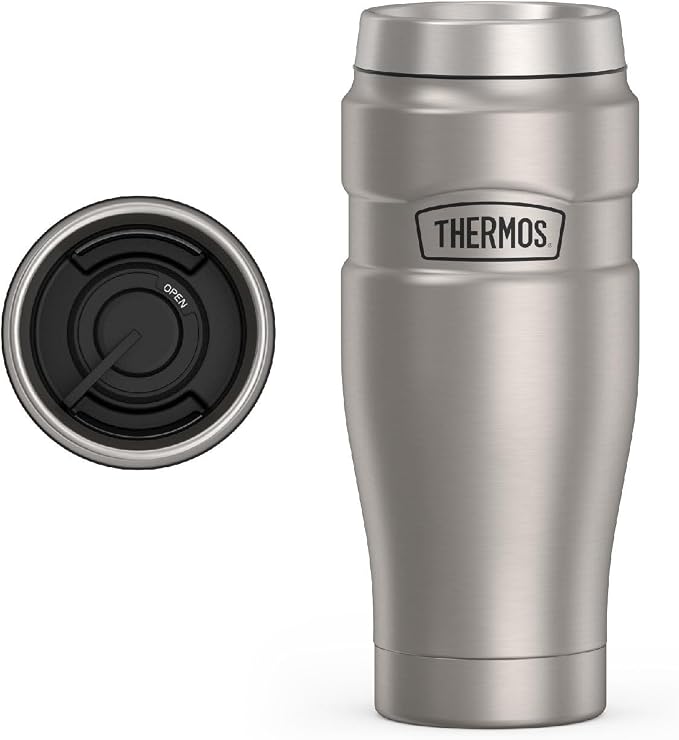 THERMOS Stainless King Vacuum-Insulated Travel Tumbler, 16 Ounce, Matte Steel by Thermos