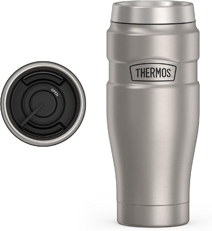 THERMOS Stainless King Vacuum-Insulated Travel Tumbler, 16 Ounce, Matte Steel by Thermos