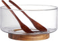 Glass Salad Bowl Set, 9″ Medium Salad Servers by Unknown