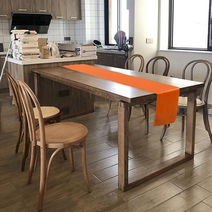 15 Pack Orange Table Runners, 12x108 Inches | Satin, Silk and Smooth Fabric - Image 4